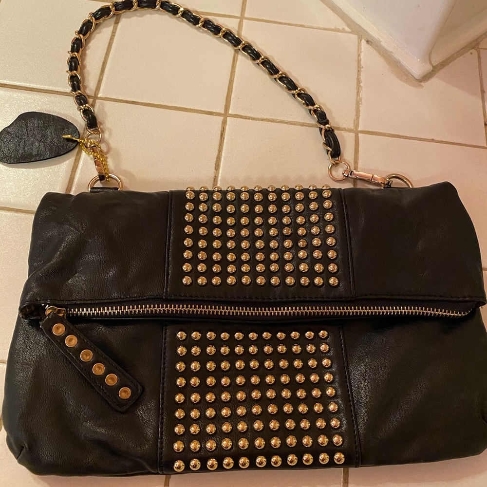 Gold Detailed Black Handbag